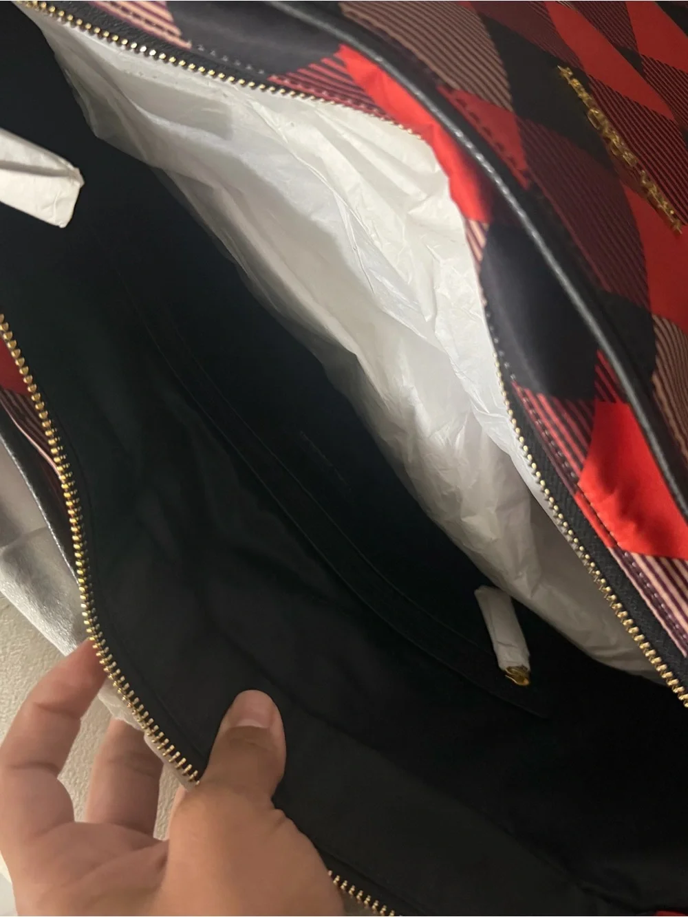 Vera Bradley Red and Black Buffalo Plaid Tote